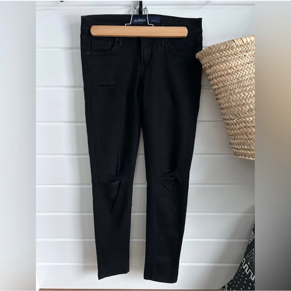 Just USA Skinny Black Distressed Jeans
